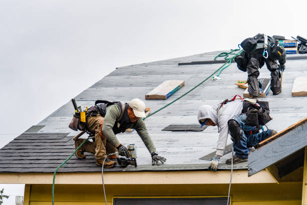 Professional Gutter Installation technician working in Vass, NC